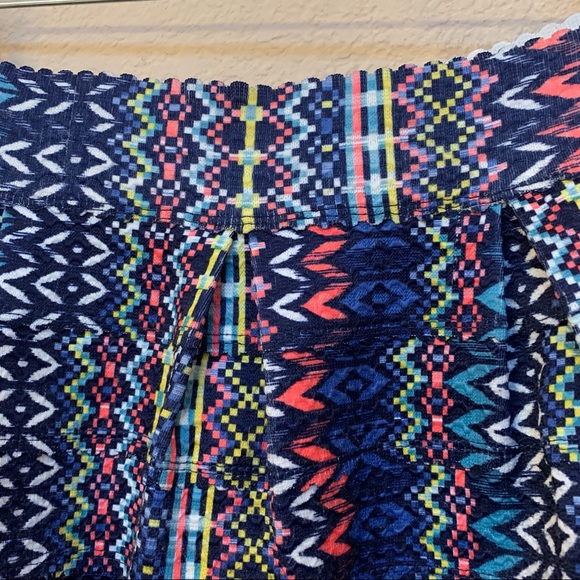 Aqua Blue Neon Geometric Aztec Print Bandage Skirt - Picture 5 of 12